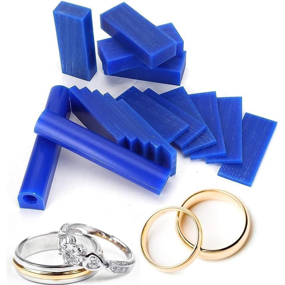 15 Blocs de Cire pour + 2 Tubes de Cire de Moulage, Cire Bleue pour la Création et la de Bagues
