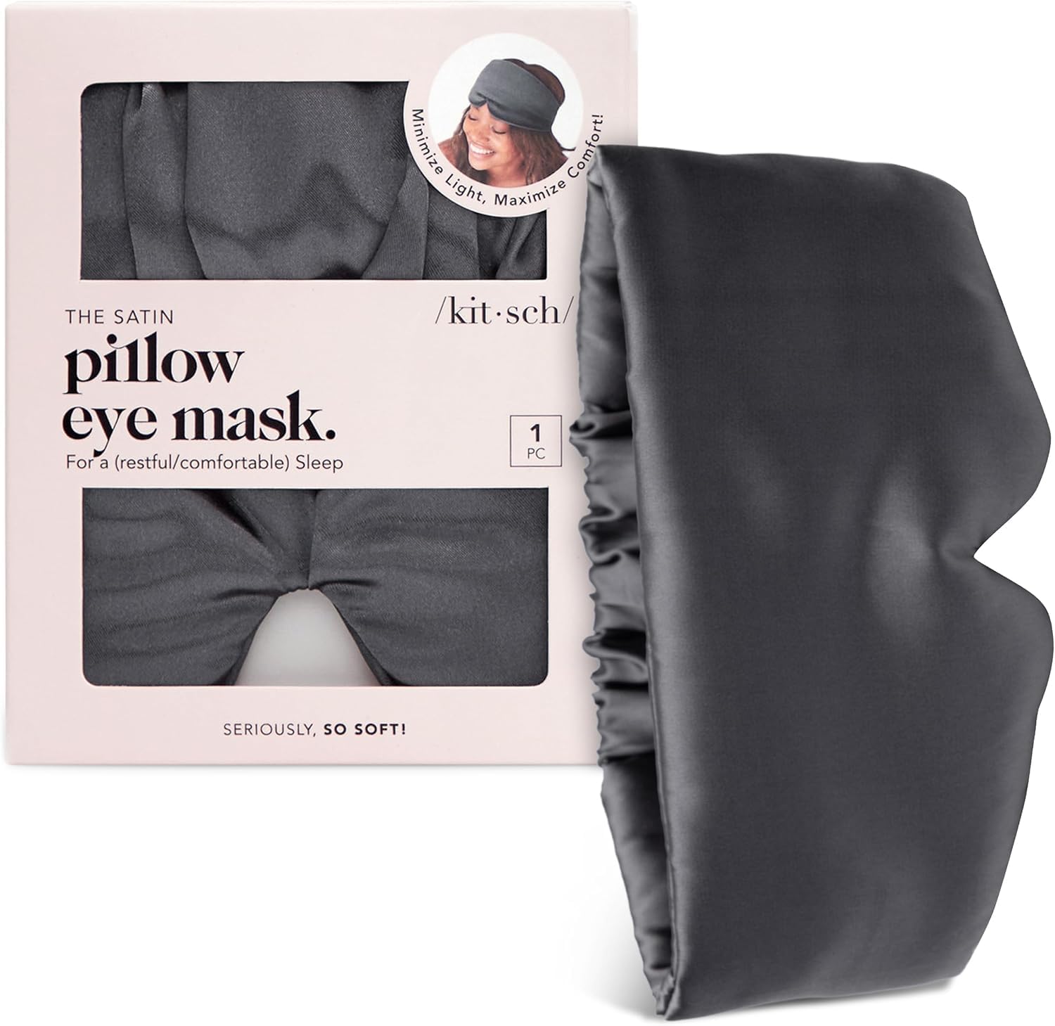 Charcoal Black Satin Sleep Cover, Ultra Soft Fabric Cover Softer Than Silk, eye mask for sleeping for women, Practical Light Blocking Accessory for Home Rest and Travel Use-image-37