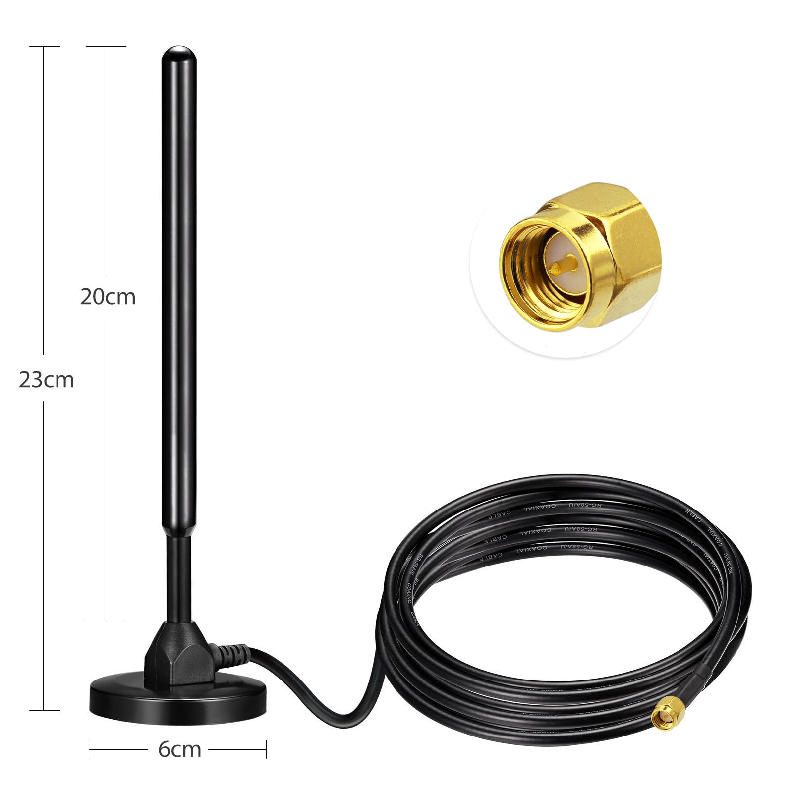 Bingfu 4G LTE Cellular MIMO Magnetic Base SMA 3dBi Antenna Compatible with 4G LTE Wireless CPE Router Cellular Gateway Industrial IoT Router Modem Trail Game Cam Cell Phone Security Camera