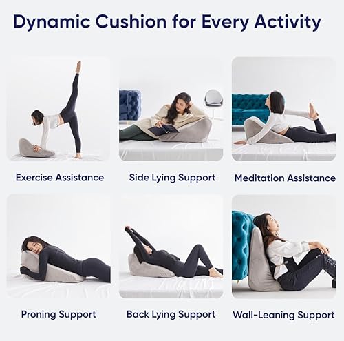 Miniatura 6 de Vesta Unibody - Almohada de cuña para tumbarse en el estómago, ideal para entrenamientos, relajación o meditación, almohada de espuma viscoelástica