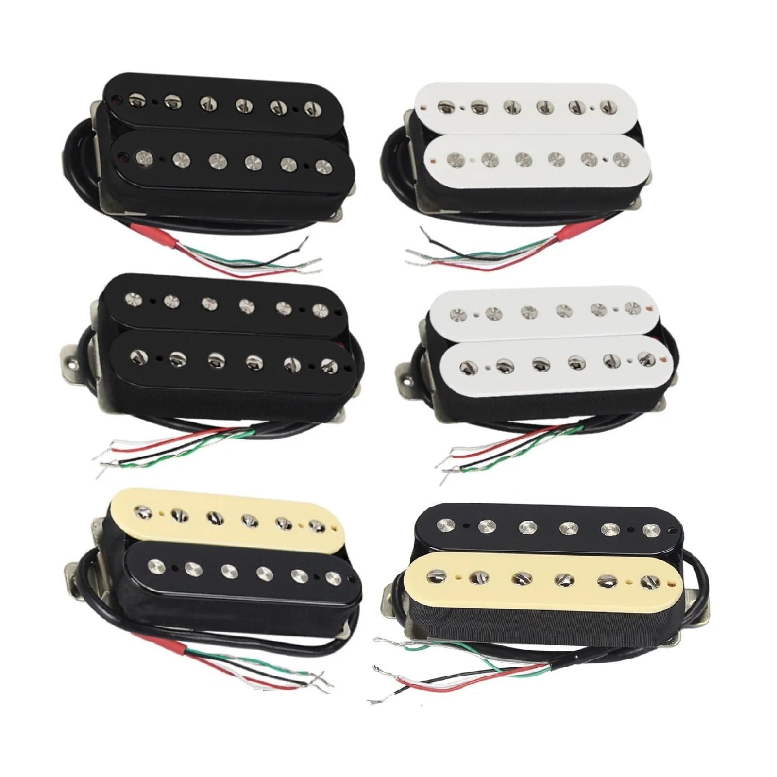 Juego de pastillas humbucker Alnico 2 for guitarra, pastillas de mástil y puente, piezas de guitarra de doble bobina.(Schwarz)