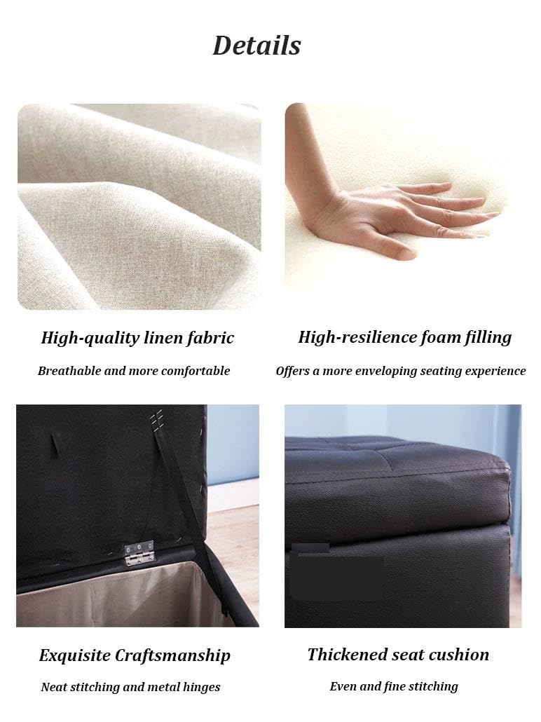Banc De Rangement Bout De Lit Siège Coffre Capacité De Charge 150 Kg