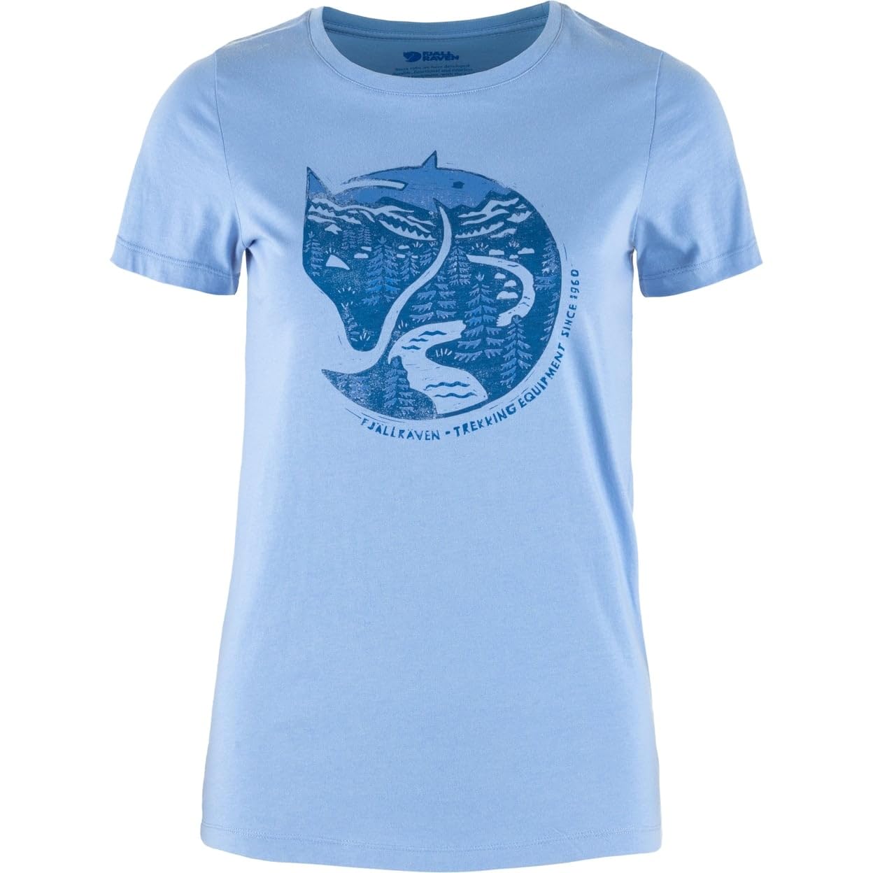 Fjällräven Women's Ultramarine Fjallraven 89849-537 Arctic Fox Print T-Shirt W T-Shirt Size L