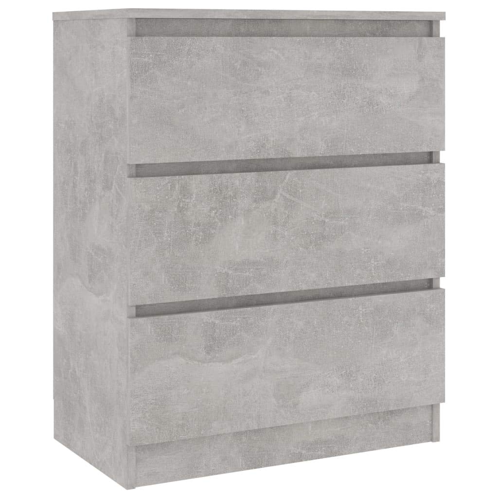 vidaXL Credenza con Cassetti Madia Cassettiera Mobile Armadietto Stoccaggio Elegante Minimalista Grigio Cemento 60x35x76 cm in Legno Multistrato
