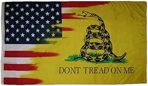 USA Gadsden Don't Tread On Me Combo 100D 12x18 12"x18" Stick - Foto 9