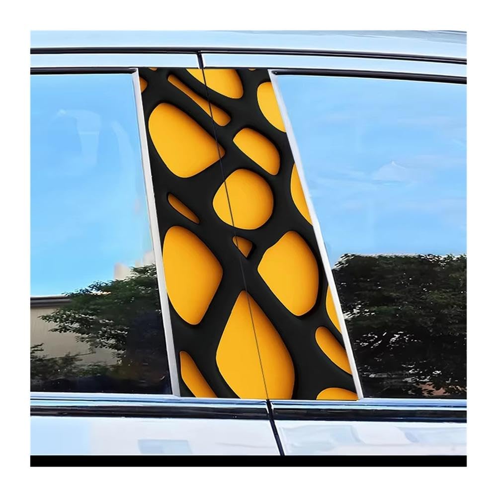 Bertdcx One Color Car Center Pillar Protection Stickers Geometric Texture Pattern Scratch Resistant Film Auto Parts