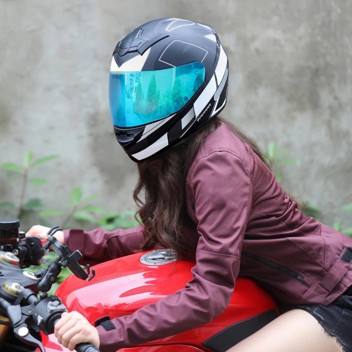 zcypeaf Motorcycle Helmet Visor Replacement Shield for LS2 FF358 FF300 FF396, Helmet Face Wind Shield Visor Lens, Motorbike Helmet Visor Sun Protection Anti-Fog Accessories,F Blue : Home & Kitchen