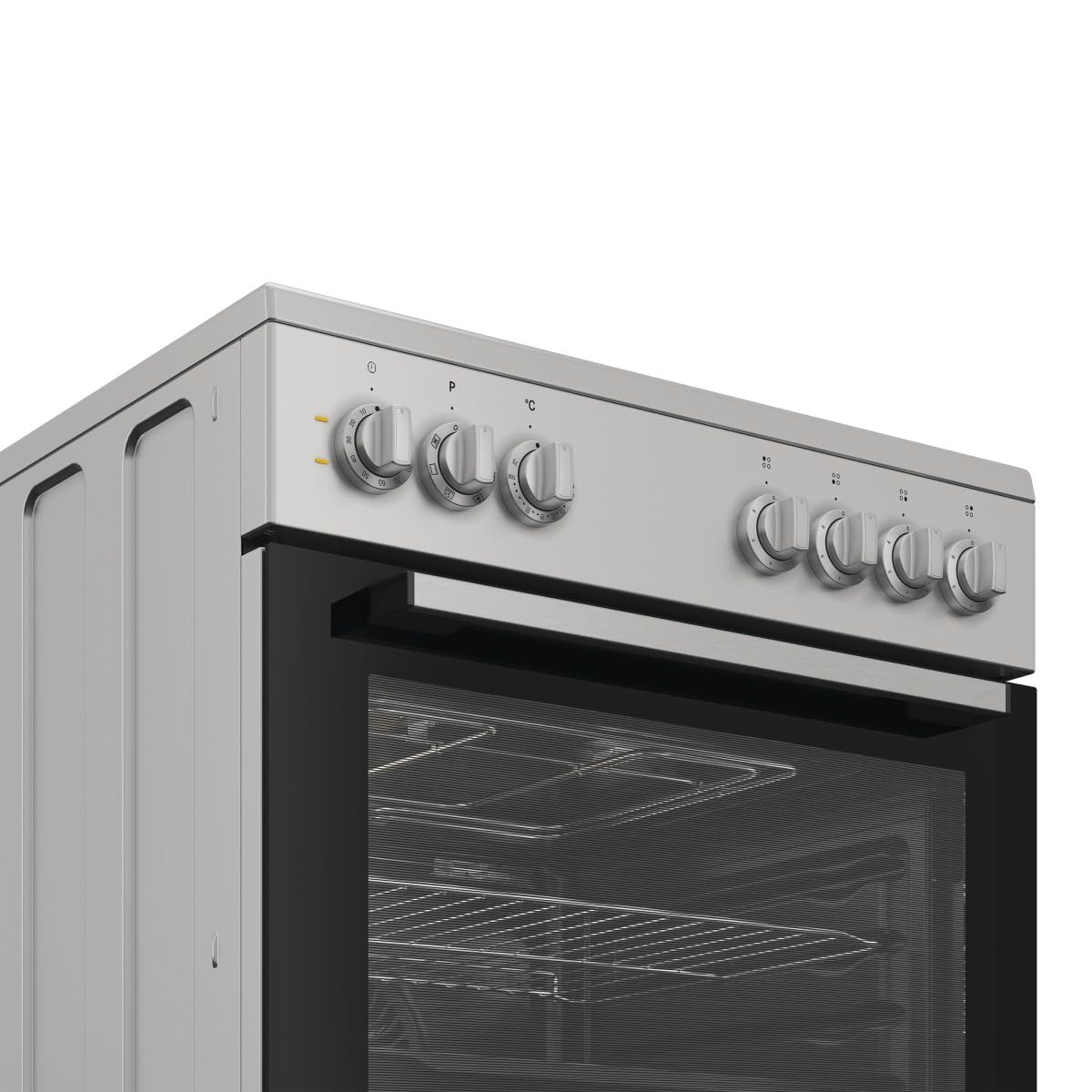 Indesit Electric Cooker 66L 4 Zones Silver - I6V5PMS