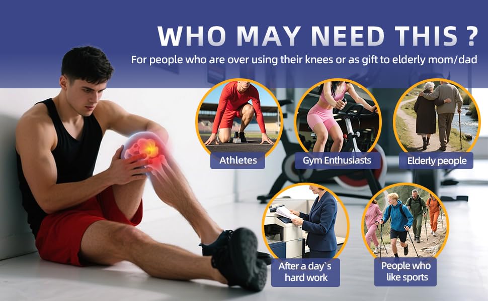 Image of Knee Massager for Pain Relief with Heat & Vibration | Electric Knee Massager for Arthritis, Joint Pain & Stiffness | Rechargeable Portable Knee Therapy Device for Elderly & Daily Use