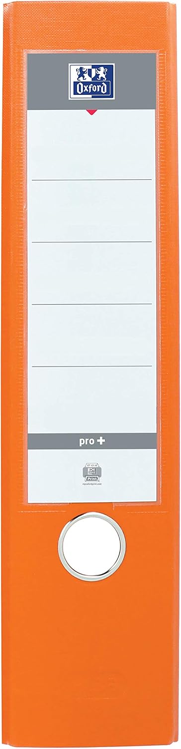 OXFORD Smart Pro+ A4XL Lever Arch File Spine 80 mm 2 Rings Polypropylene Cover Orange 28.3 x 32 x 8, Unité - Image 3