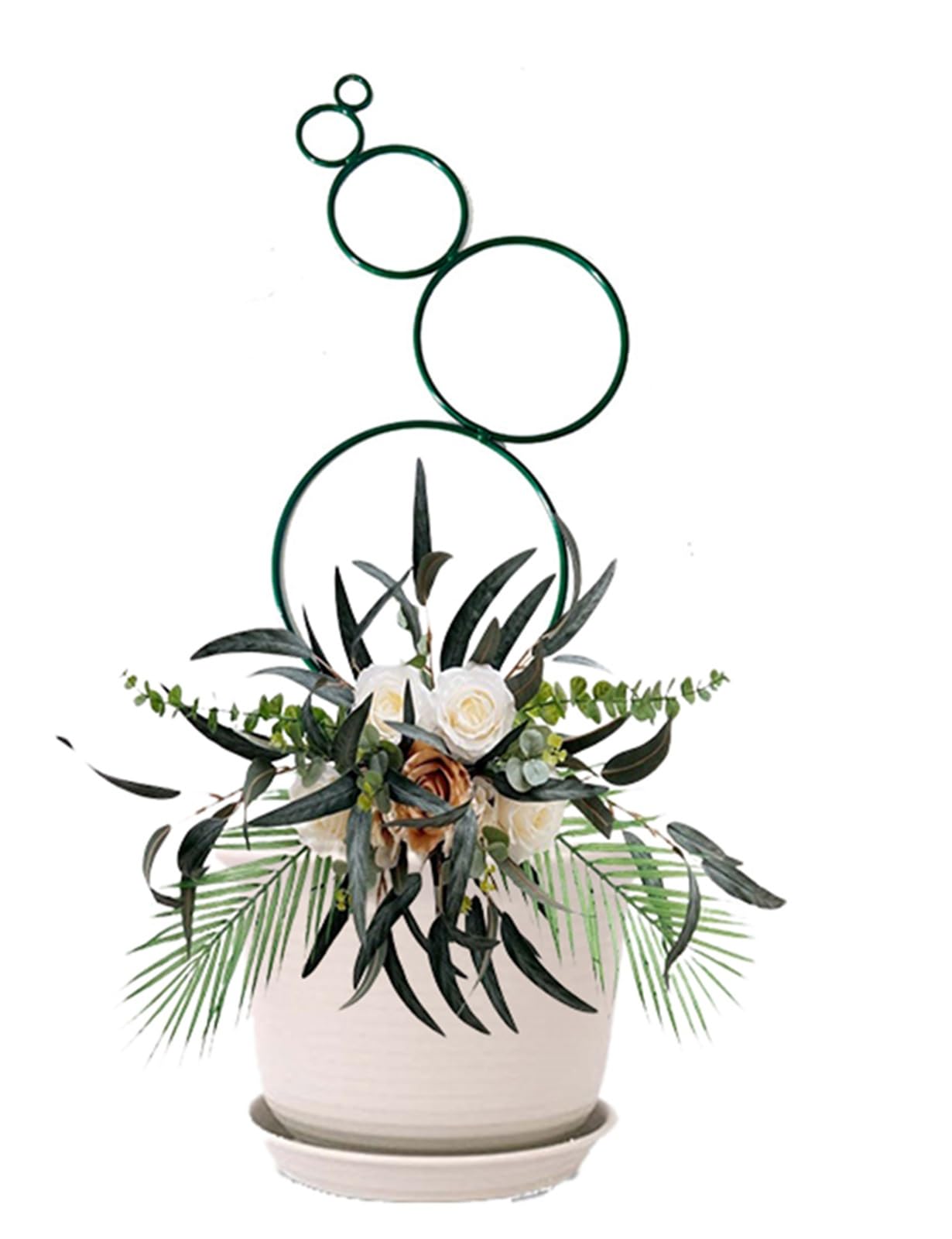 Enrejado De Metal Pequeño De 4 Uds para Plantas En Maceta, Enrejado De Plantas De Interior, Enrejado De Jardín Mini para Plantas En Maceta, Hoya,Pothos,Flower,Monstera(Color:Green)