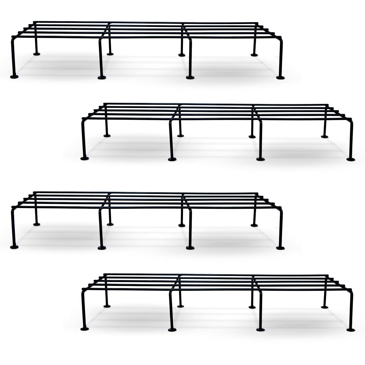 BonKaso Premium Rectangular Anti-Rust Metal Plant Stand Set (Pack of 4) - Stylish Black Stands for Indoor, Outdoor, and Balcony Use (B0CQLX2625) Amazon Price History, Amazon Price Tracker