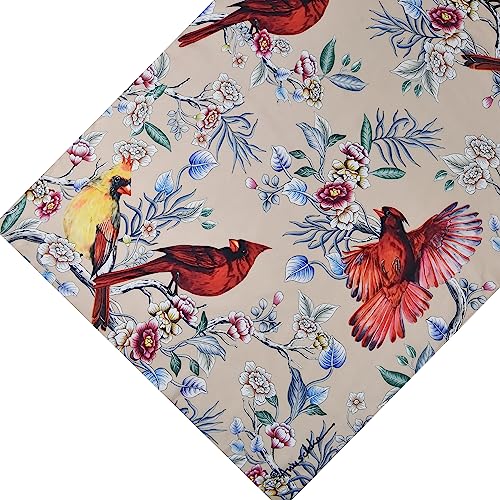 Anuschka Women's Original Printed Artwork Chiffon Scarf - Cardinal Family3