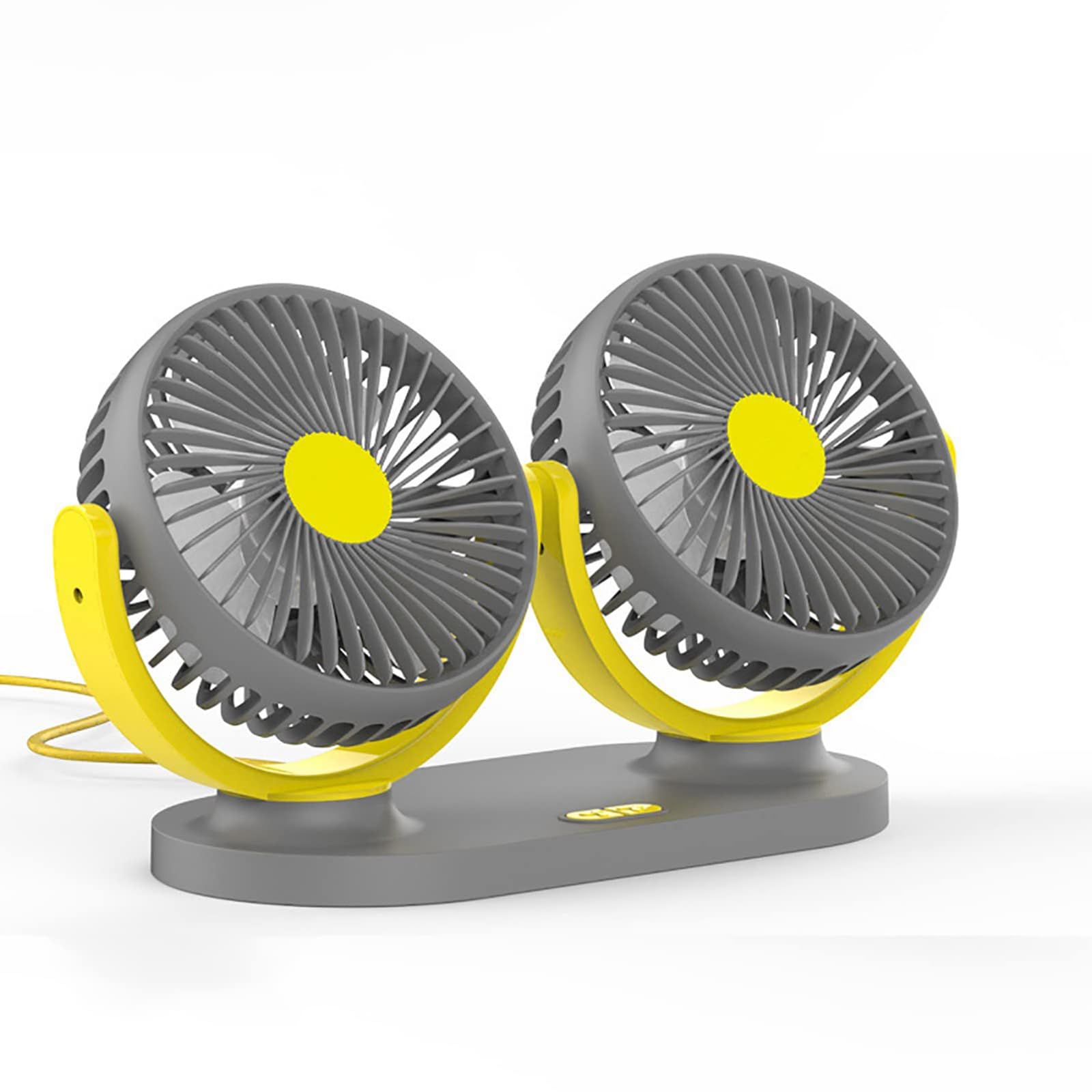 SWSMYZFF Car Fan for Ho-nda CRV EX Hybrid AWD 2019-2024, Portable Desktop Fan Rotatable USB Car Fan Small Cooling Fan Low Noise Fan,Grey Yellow