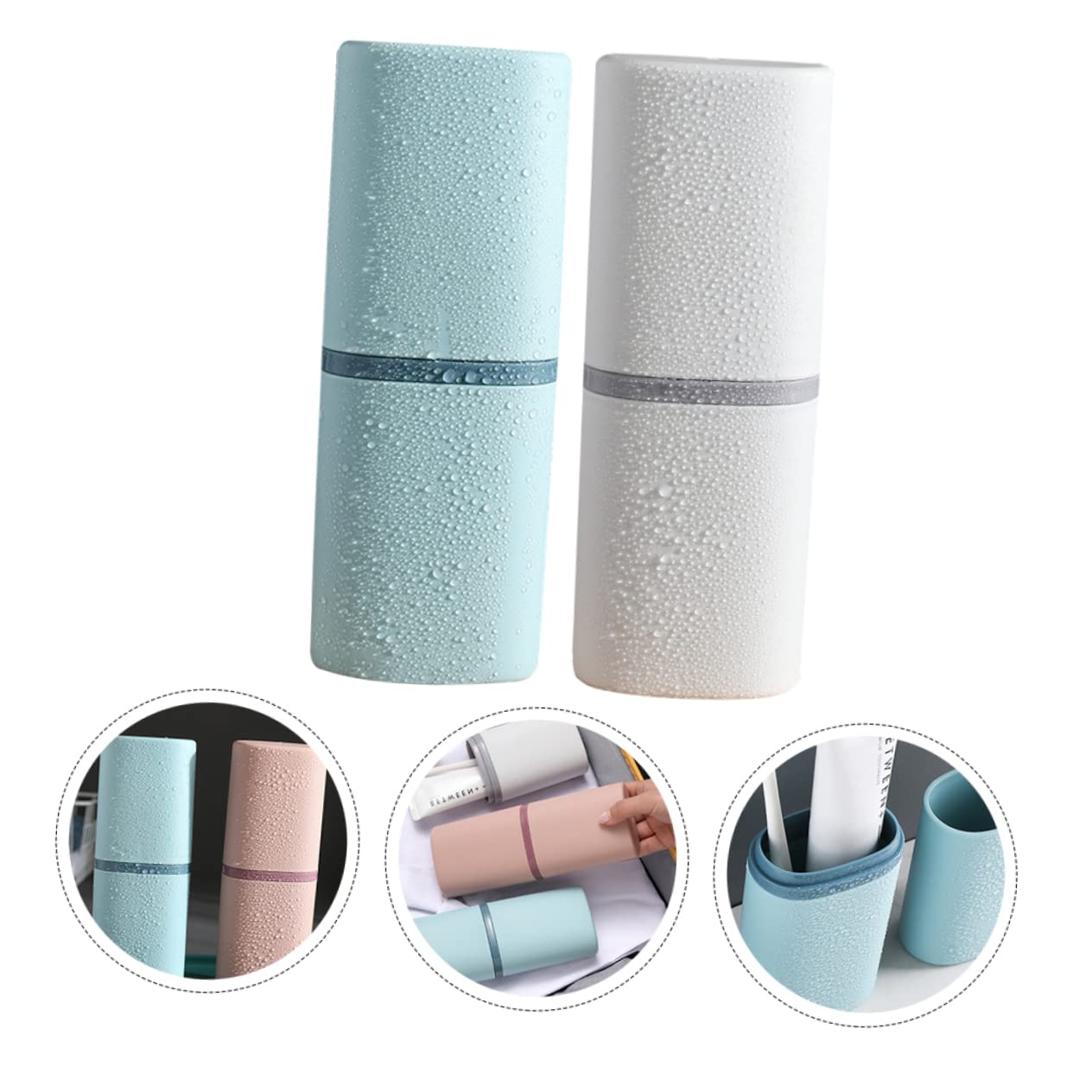FRCOLOR Porta Spazzolino Viaggio Custodia Per Spazzolino Denti Con Tazza Lavaggio 4 Pezzi Per Spazzolino Denti Custodia Portatile Per Spazzolino Denti