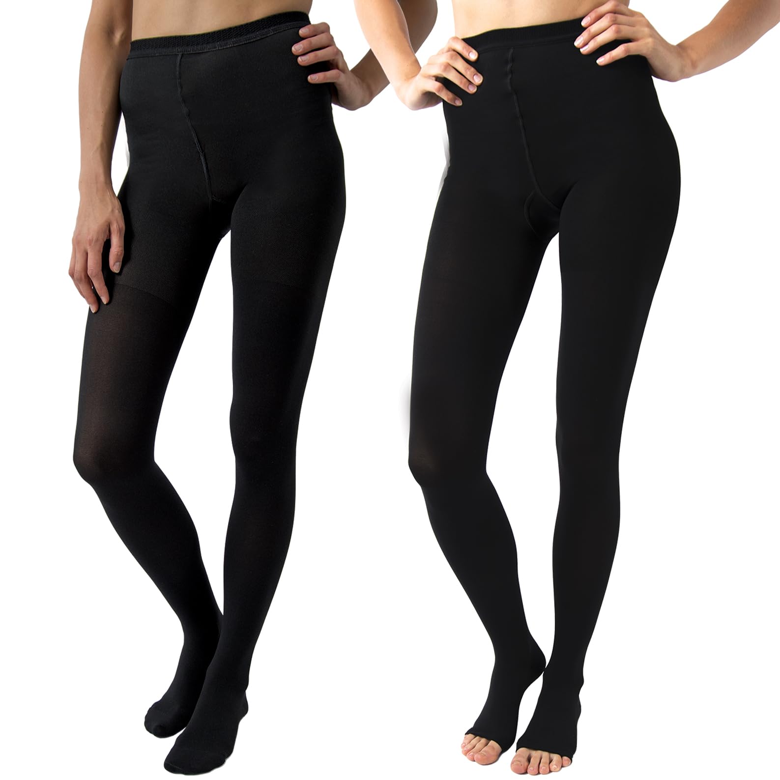 Beman 409A - Collant Medicali K1 Classe 1, Compressione Graduata 15-21 mmHg, Punta Aperta Unisex, Tallone Rinforzato e Cuciture Piatte, Elastici Resistenti