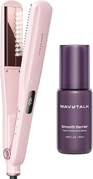 Wavytalk Steam Sesh Hair Straightener and Heat protectant Spray for Hair 1.69 Fl Oz