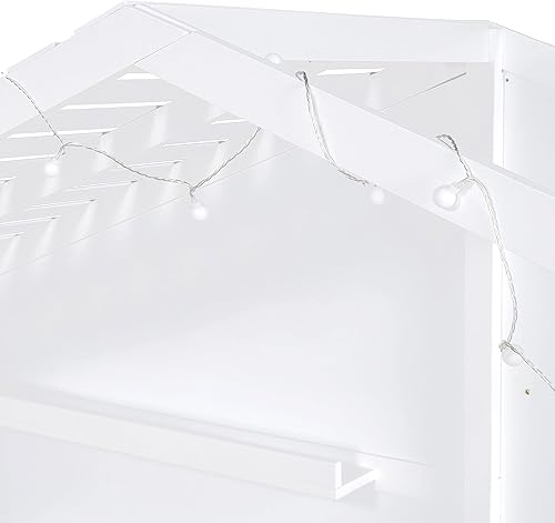 Miniatura 79 de RUNNA Marco de cama de madera de tamaño matrimonial con valla, para niños, adolescentes, niñas, niños, (Natural-Thinck 4col) Natural-Thinck