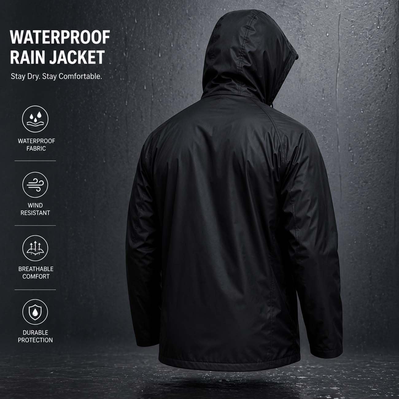 Lymio men raincoat || raincoat set for men || raincoat for men (Raincoat) (2XL, Black) 1