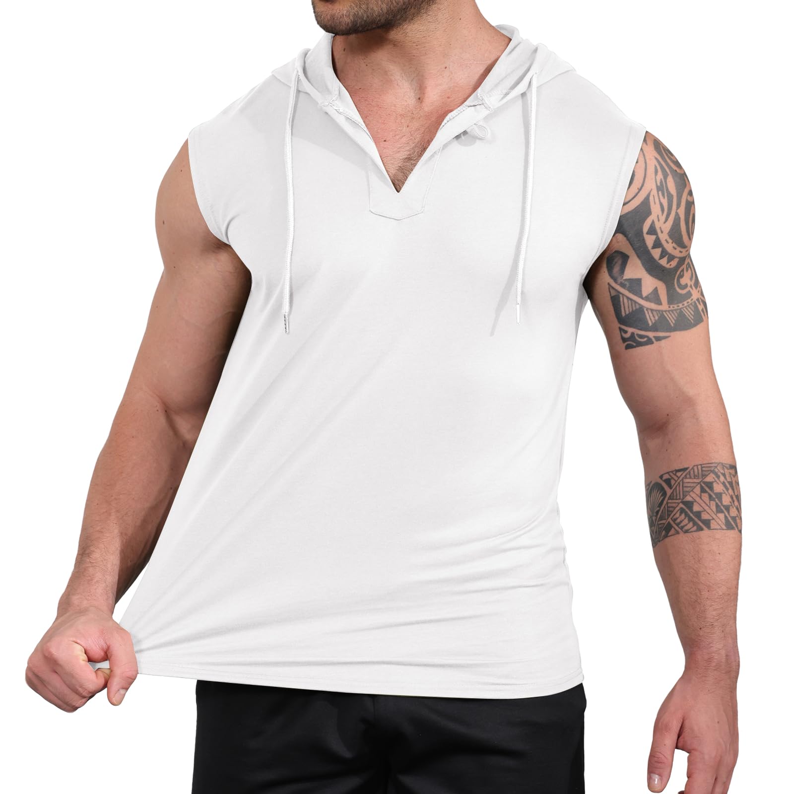 Debardeur Homme Coton Musculation Tank Top Sport Tee Shirt sans Manche Débardeur à Capuche Fitness M-3XL