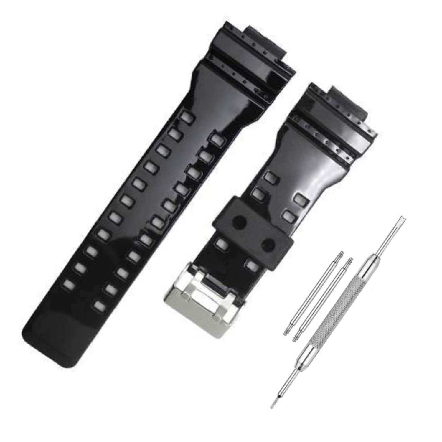 LineOn 16mm Black Silicone Strap for Casio G-Shock Watch byLineOn® GA110, BA110, GD-100GB-1DR (Shining Black Strap) with Tool and Pins (B0BVMWHX16) Amazon Price History, Amazon Price Tracker