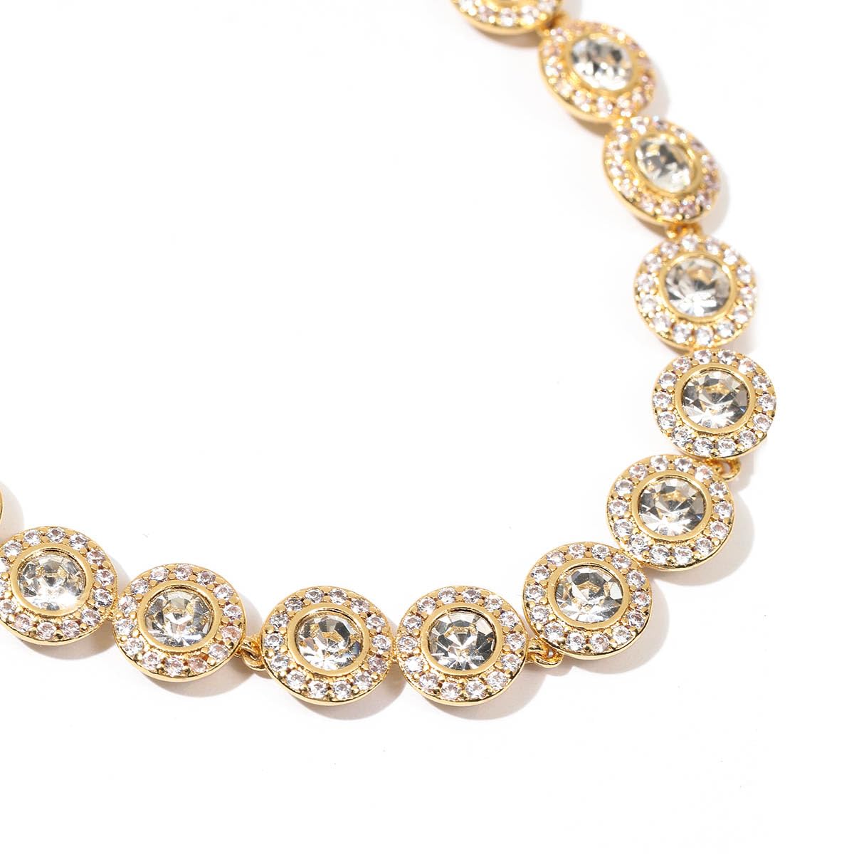 Collana angelica - Collane di cristallo in oro 18 carati, collana delicata di gioielli in oro, cristallo trasparente per donne, matrimonio, festa, matrimonio, San Valentino