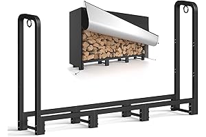 Firewood Rack Outdoor with Waterproof Cover