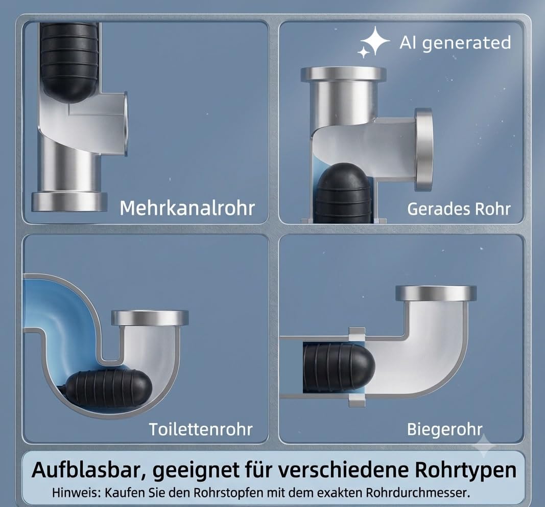Tapones de tubería almohadillas de sellado de tubería bolsas de sellado Pipeplug Testplug corto para 100 mm