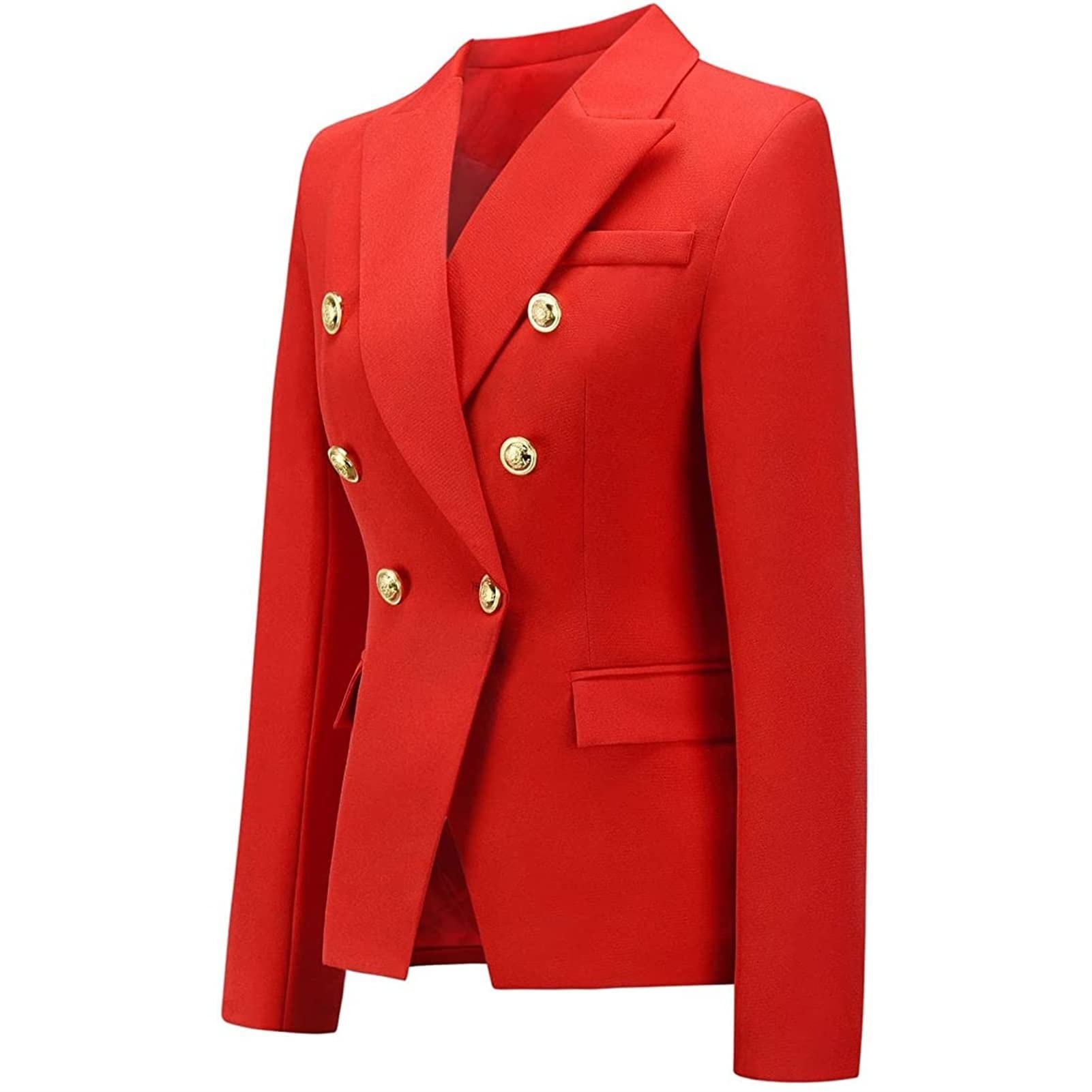 Damen Elegant Langarm Blazer Einfarbig Slim Fit Geschäft Büro Jacke Mantel Casual Anzüge Revers Outwear Neue Frühlings Mantel