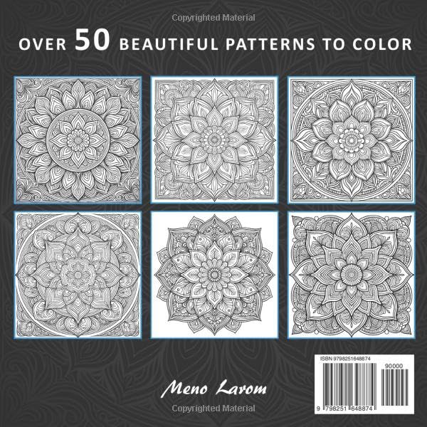 Adult Coloring Book: Over 50 Amazing Mandala Designed Patterns for Adults, Perfect for Mindfulness & Relaxation image 3