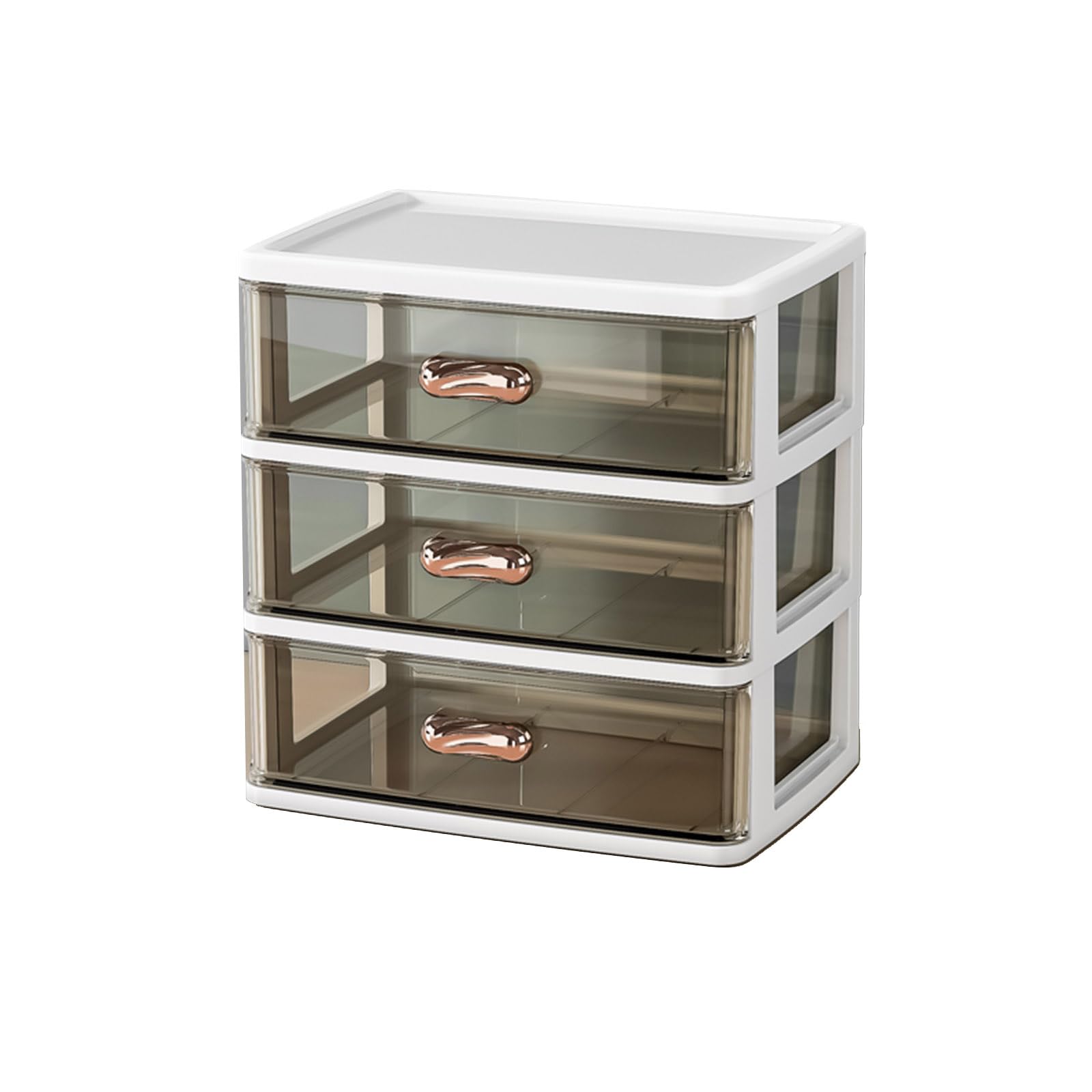 Organizador de escritorio de 3 niveles con cajón, caja de almacenamiento de plástico blanco para papelería, organizador de escritorio para el hogar, la escuela y los suministros de oficina