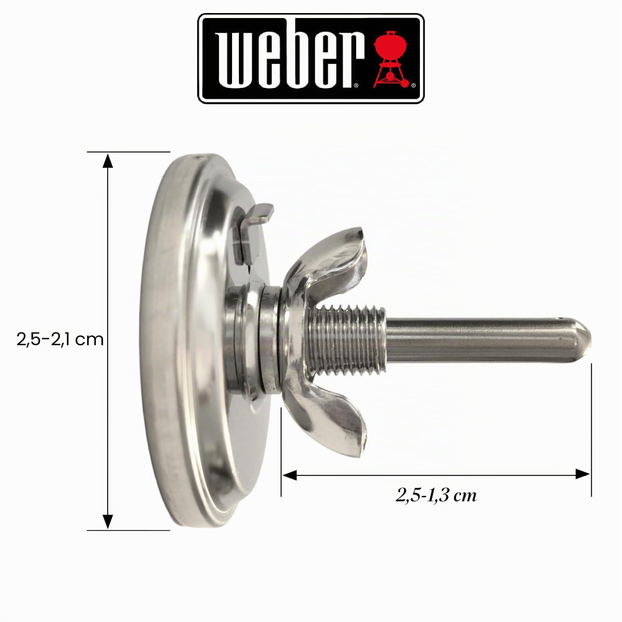Weber 60540 Charcoal, Spirit, Q Grill Thermomètre de rechange, 4,5 cm de diamètre