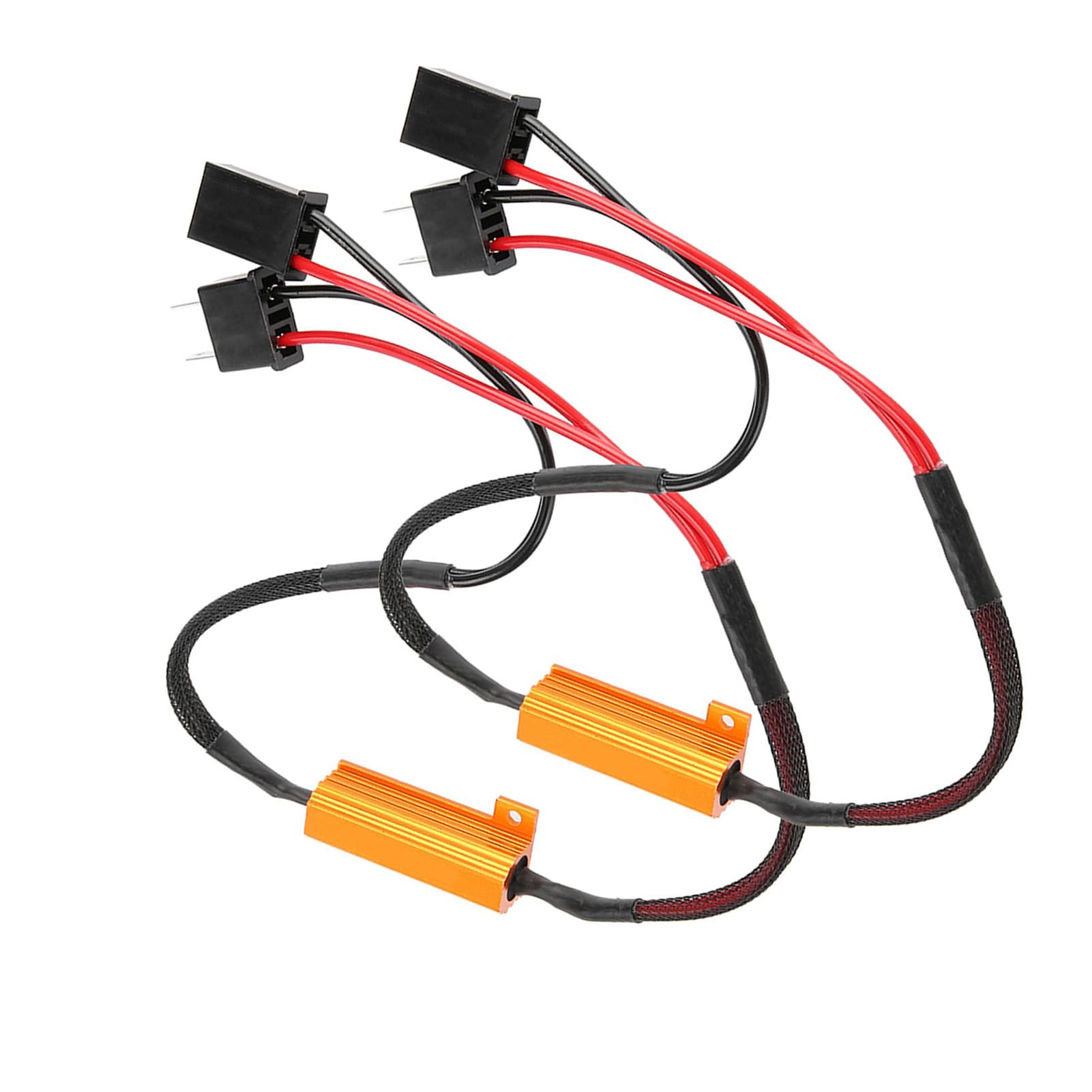 aqxreight - Kit Resistore LED H7, 2 Pezzi Decodificatori LED per Auto per Faro H7 Anti Hyper Flash Nessun Errore Cablaggio Resistore di Carico