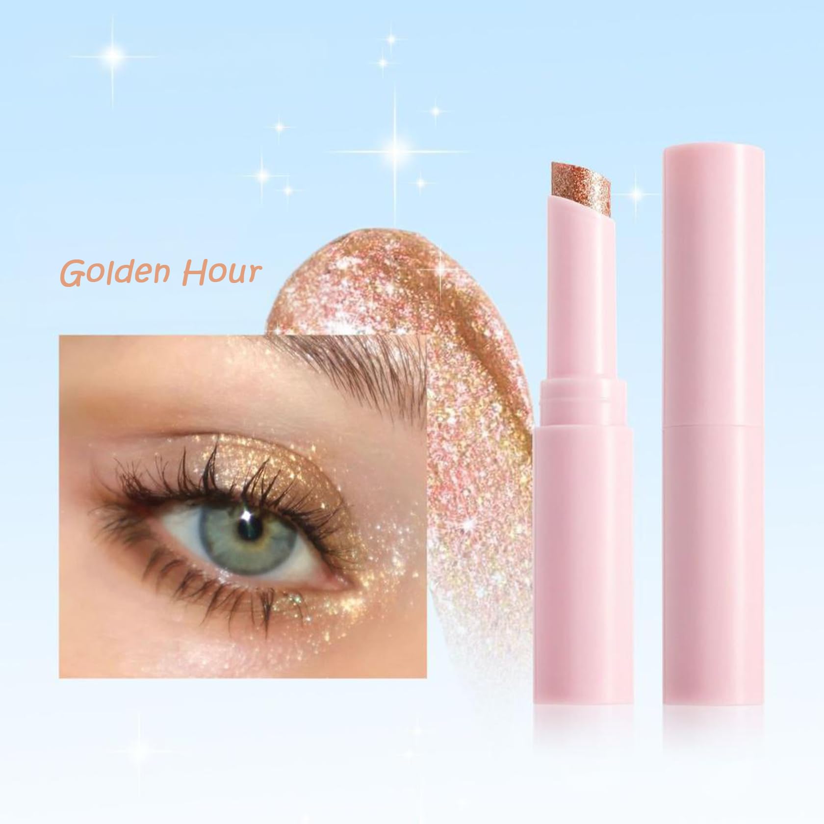 3PCS Multi-Use Highlighter Makeup Pencil, Jelly Glitter Eyeshadow Stick Set - Image 4