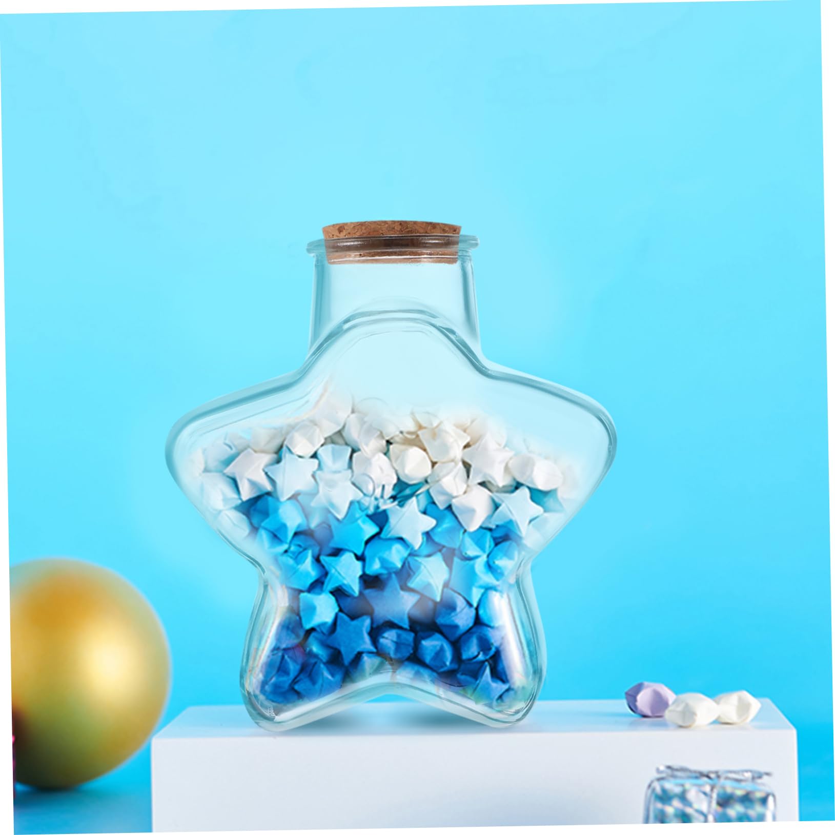 Amosfun 1 Set Glasfläschchen Origami Stern Papier Kit Bunte Papier Sterne Für Handwerk Dekorationen