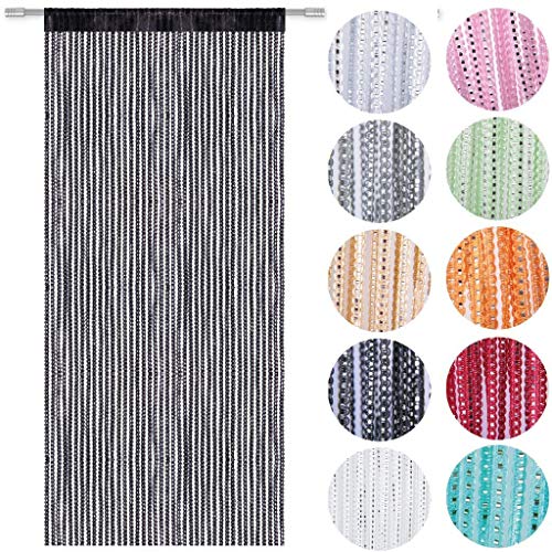 Qingyun - cortina de puerta y ventana decorativa, perfecta como mosquitera, tamaño pequeño, 90 x 200 cm