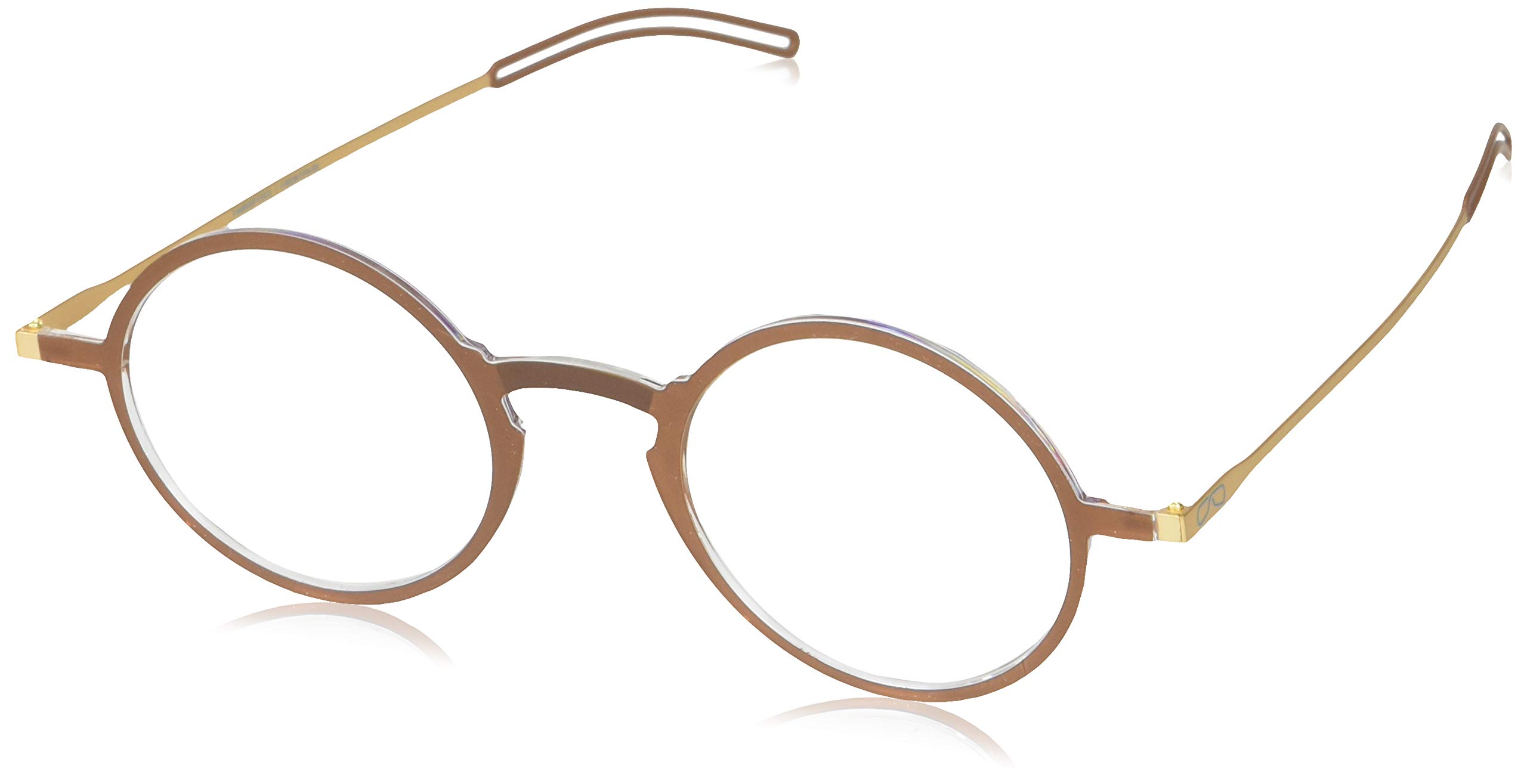 ThinOptics Unisex Adult Glasses Reading, Regular Case / Round Brown, 2.00 US