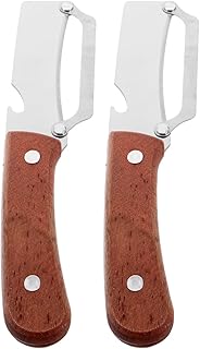 MAGICLULU Lot de 2 Éplucheurs à Légumes Multifonction avec Décapsuleur Intégré, Manches en Bois Naturel, Lame en Acier Inoxydable, Outil Cuisine à Double Usage pour Fruits et Légumes,