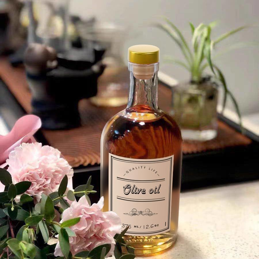 Miniatura 8 de Botella dispensadora de aceite de oliva para cocina, juego de dispensador de aceite y vinagre de vidrio transparente, dispensador de jarabe de café,