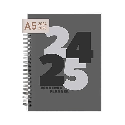 Riley's Planner 2024-2025 Academic Year, 18-Month Chunky Weekly Planner - Bold &amp; Distinct Weekly &amp; Monthly Agenda Planner, Sturdy Cover, Notes Pages, Twin-Wire Binding (21 x 15 cm, Black)