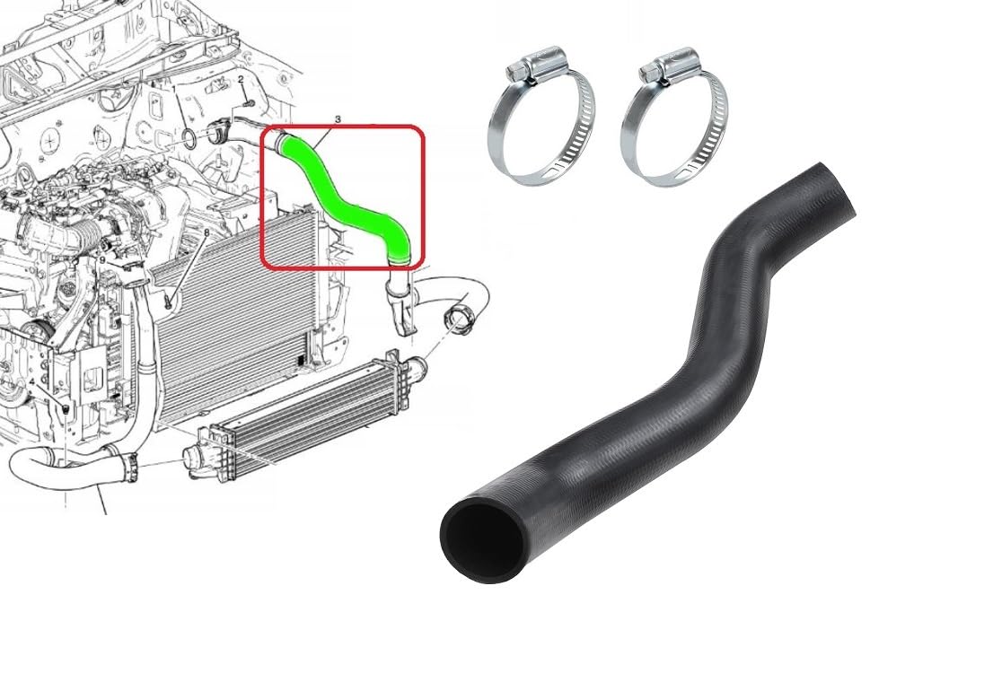GuusCar TURBO TUBE INTERCOOLER SLEEVE COMPATIBLE WITH CHEVROLET AVEO 1.3 D 95470875 95182748