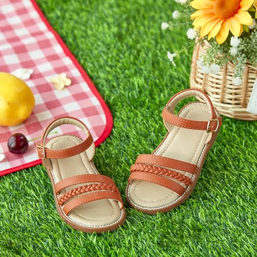 Image of Otter MOMO Girls Open Toe Princess Flat Sandals with Comfort Sole Summer Sandals