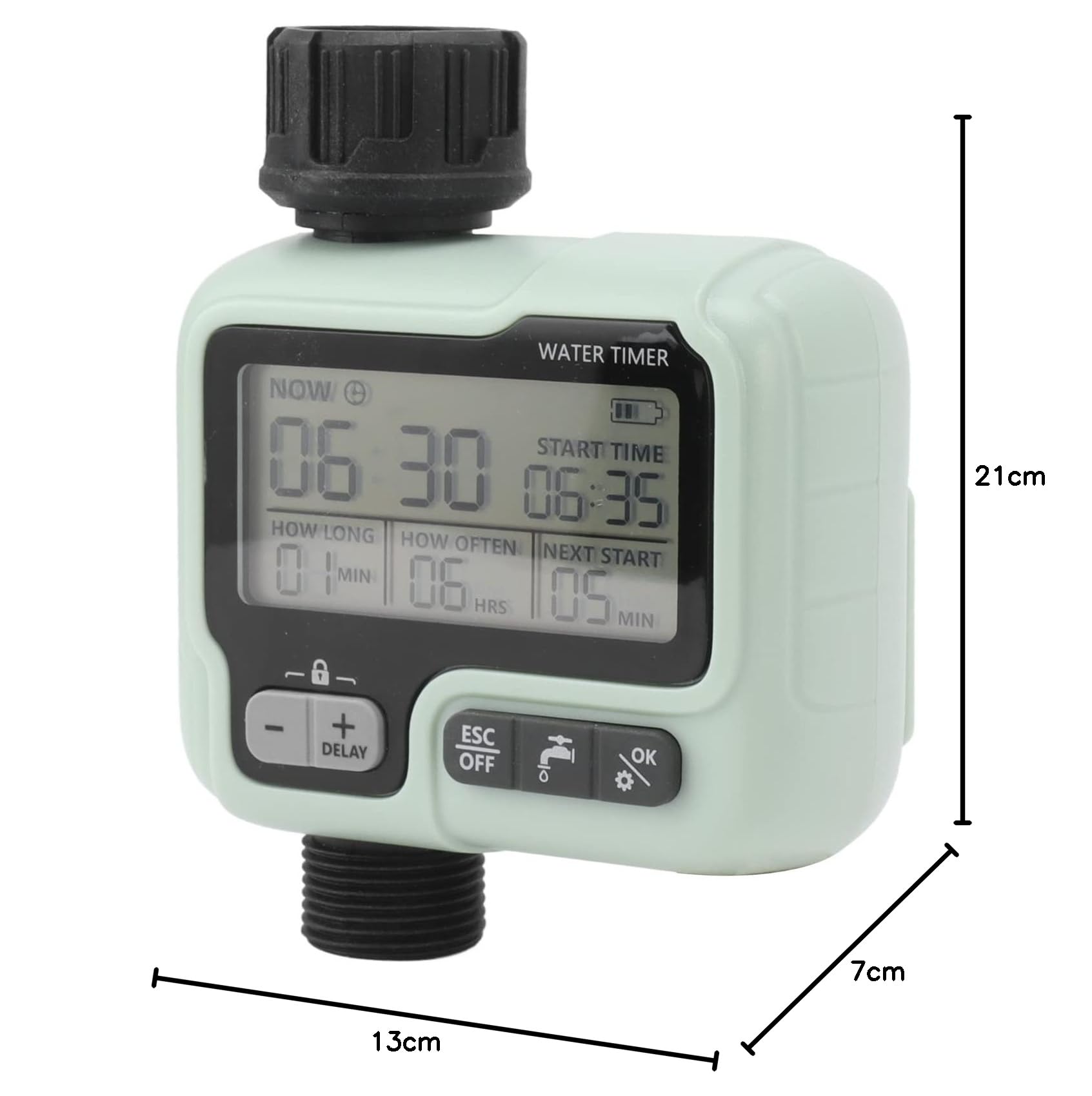 Temporizador de Riego Programable, Temporizador de Aspersor Riego Automático 3V Protección de Baja Corriente para Tierras de Cultivo Al Aire Libre