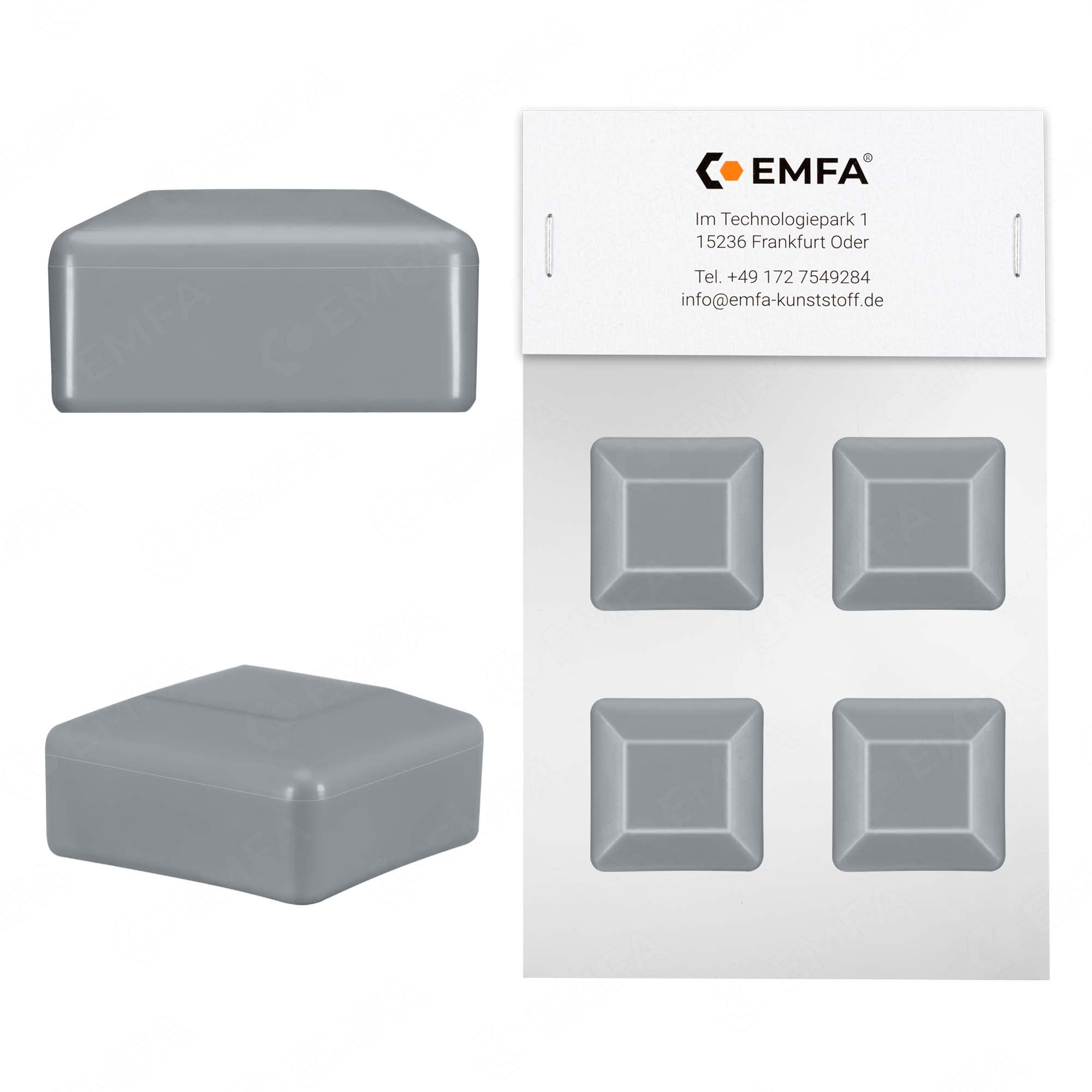 EMFA Tapa para poste de valla 80x80 mm 4 piezas Marrón Tapa para poste cuadrada Tapas para postes de valla Cubierta de valla de plástico Tapas para valla 8x8 cm — view 6