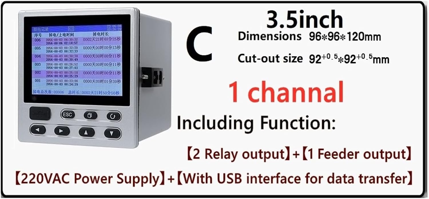 Industrial Data Acquisition Small Size Multi-Channel Color Screen paperless Recorder(C 1 Channels 220V)