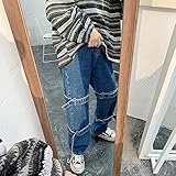 Material: Denim. Verschlusstyp: Reißverschluss-Fly.Mustertyp: Solid.Jeans-Stil: Straight.Fit-Typ: Schlank.
