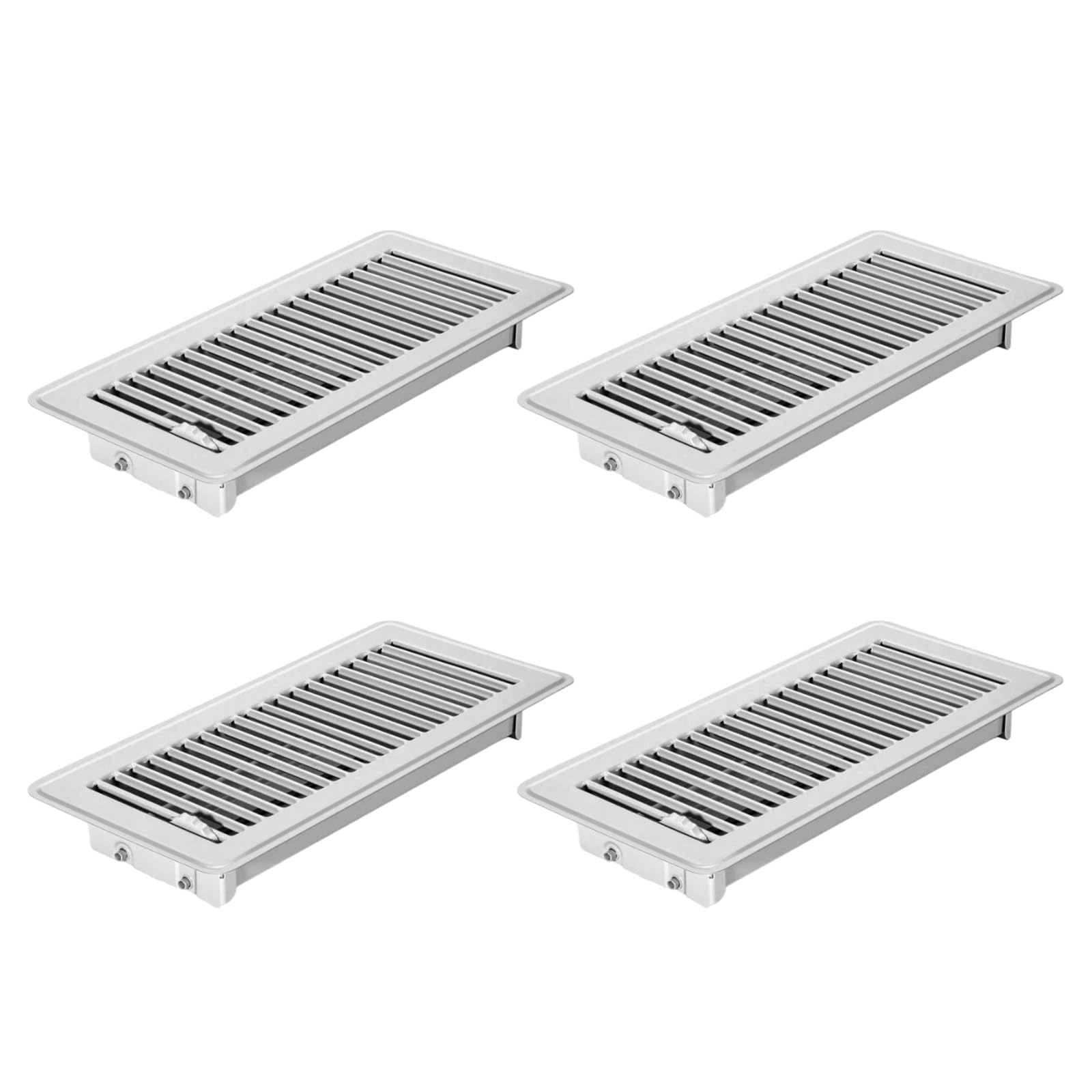 Hdoytxxm White 4Pcs Metal Floor Register Cover High Efficiency Vent Grille Rustproof Air Adjustable Airflows Control Enduring Rustproof Air