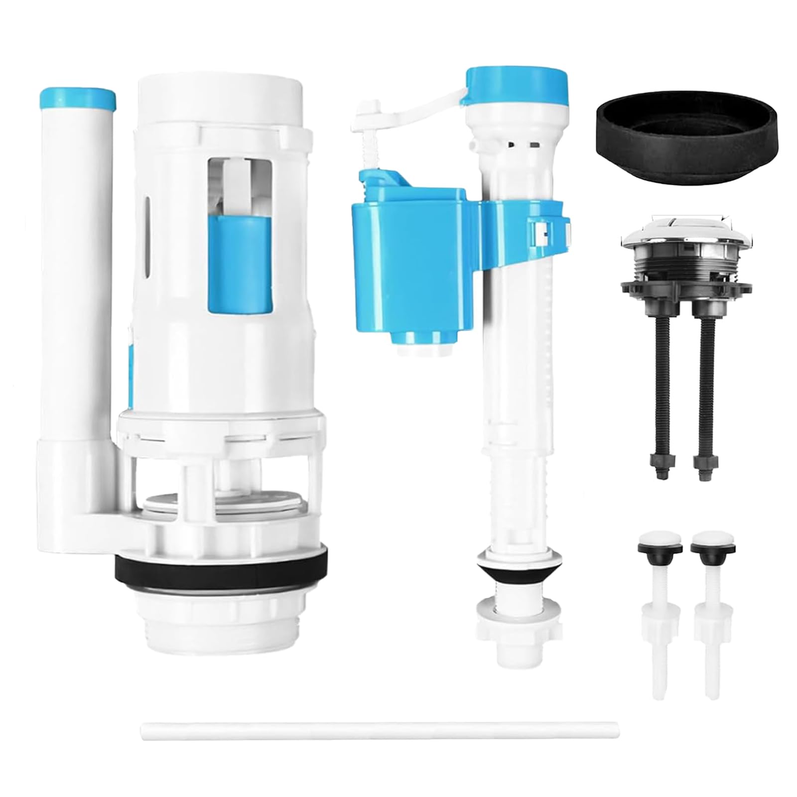 7-piece Toilet Flush System Replacement Kit, Dual Flush Toilet System Replacement with High Pressure Mechanism, 24 cm Split Sanitary Ware, Compatible with Standard Cistern Flush Parts ﻿