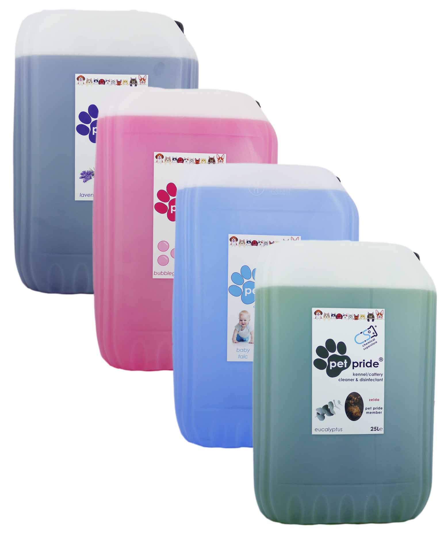 Chemical Superstore 4 X 25L Kennel Cleaner Deodoriser Pet Pride - MIX & MATCH