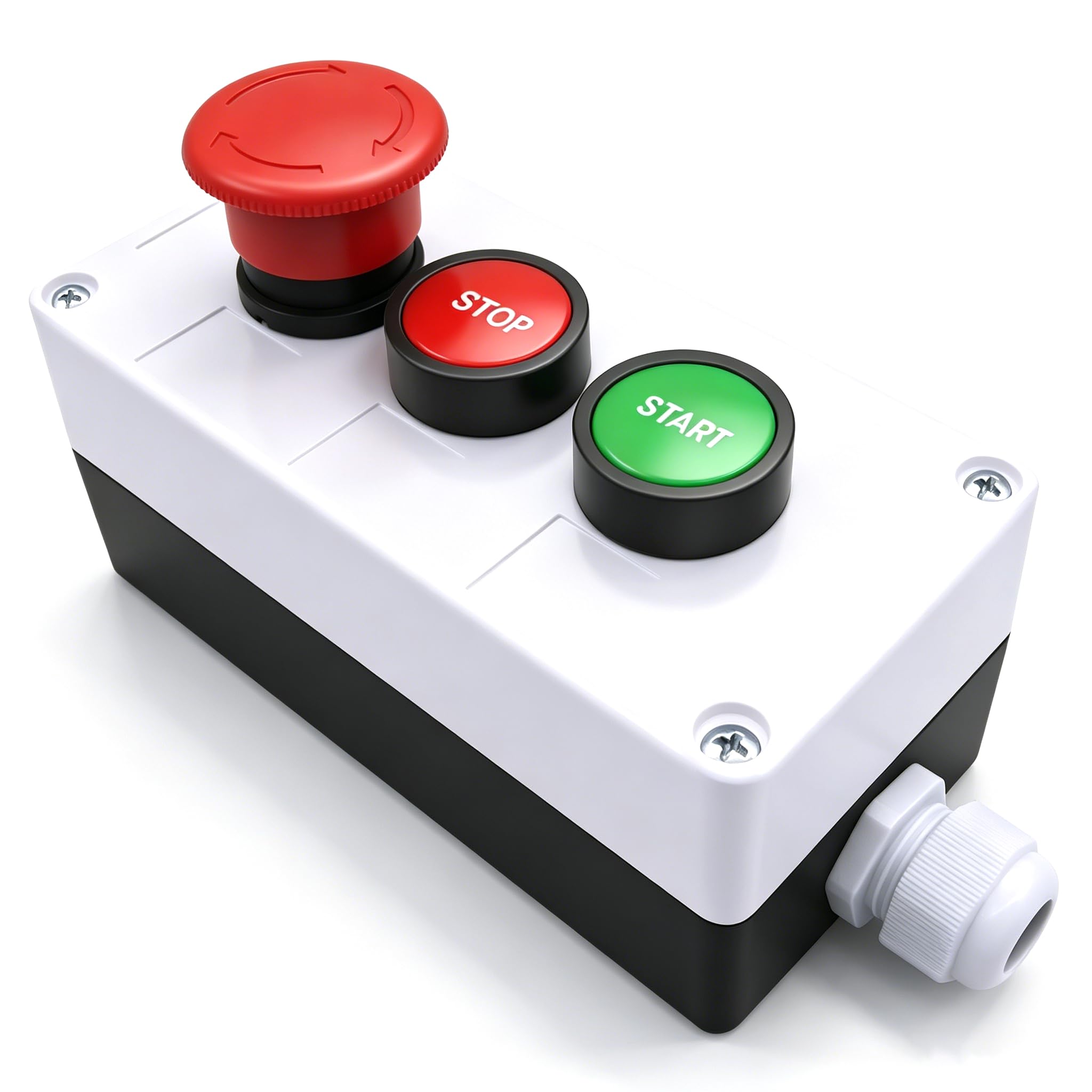 mxuteuk Momentary Start Stop Switch Push Button + 1NC Red Mushroom